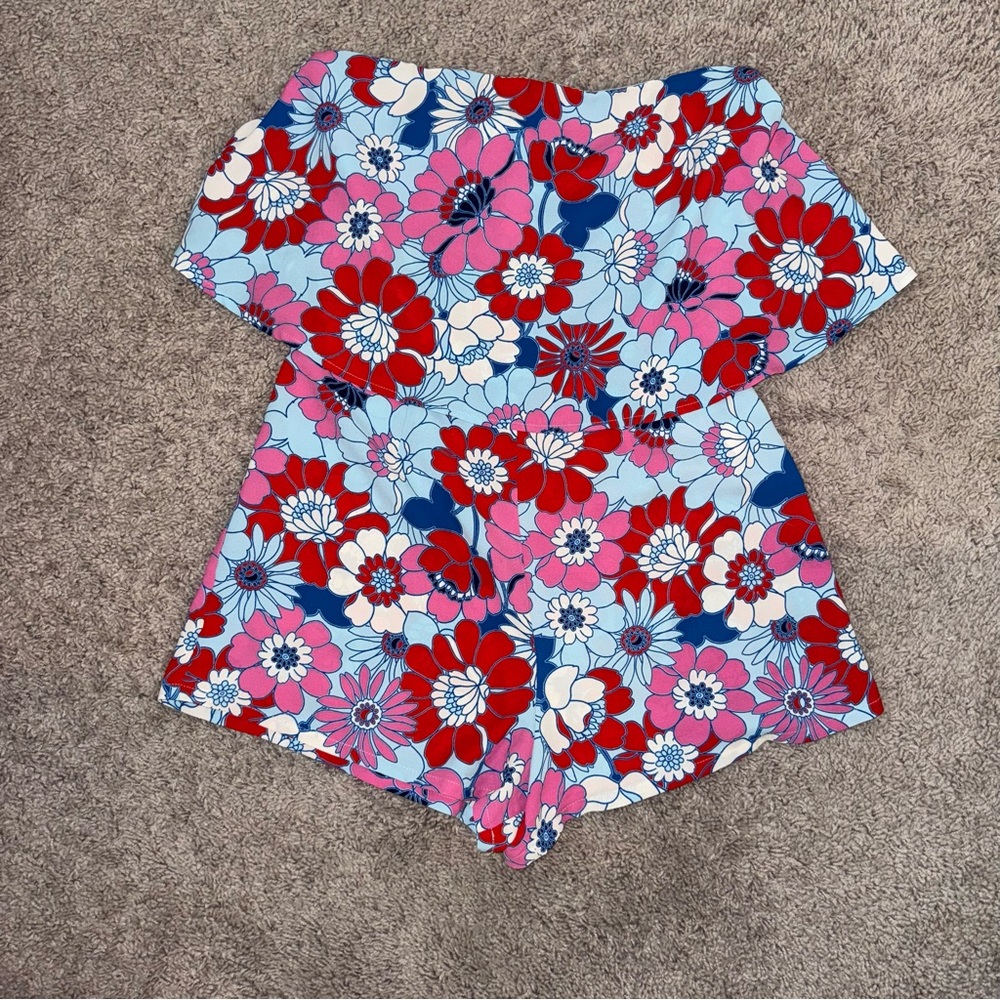 Sugarlips Strapless Floral Printed Romper